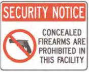SECURITY NOTICE NO GUNS