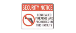 SECURITY - SECURITY NOTICE NO GUNS